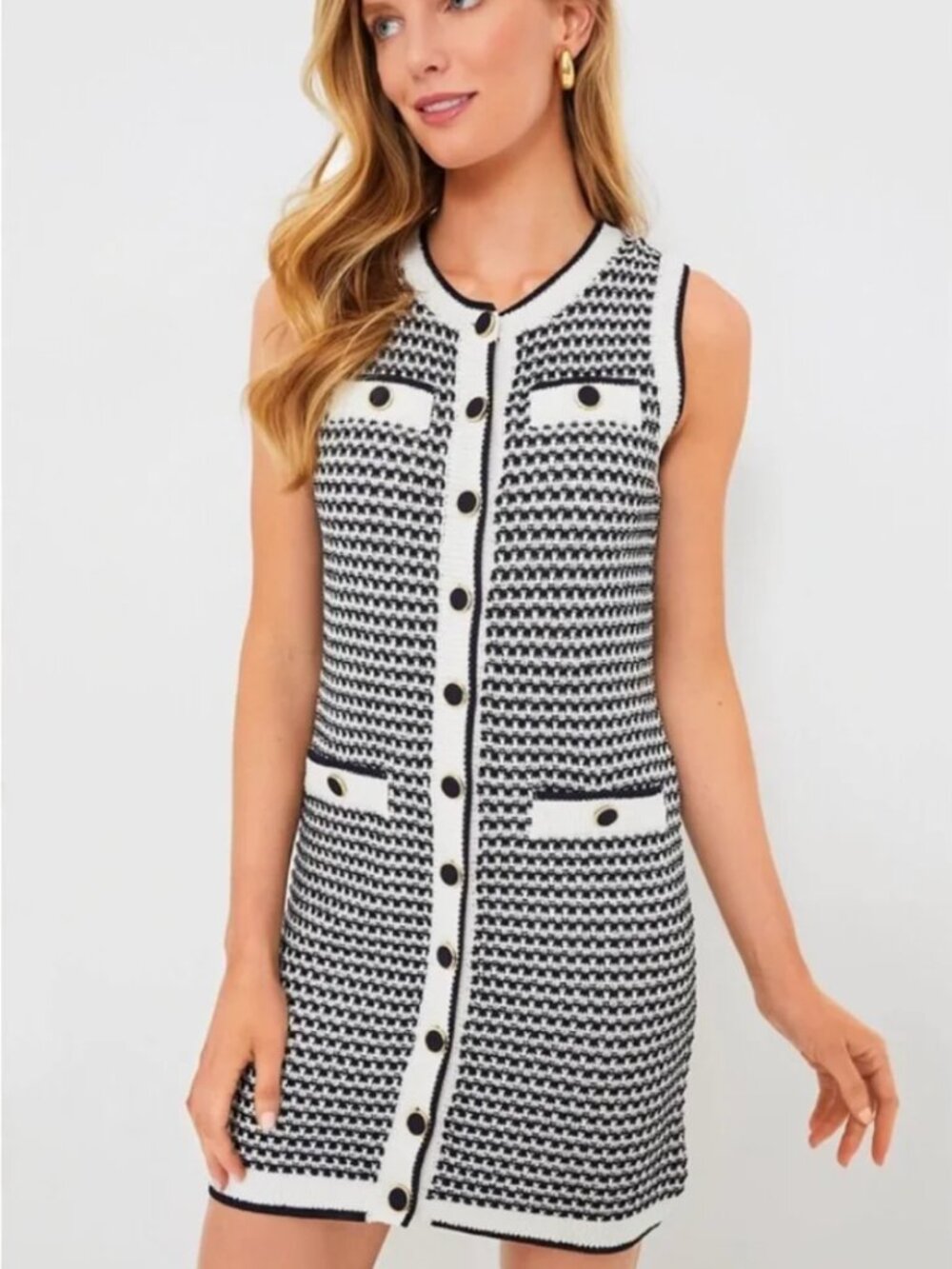 NWT Tuckernuck Pomander Place Navy Stripe Bardot Dress Size M